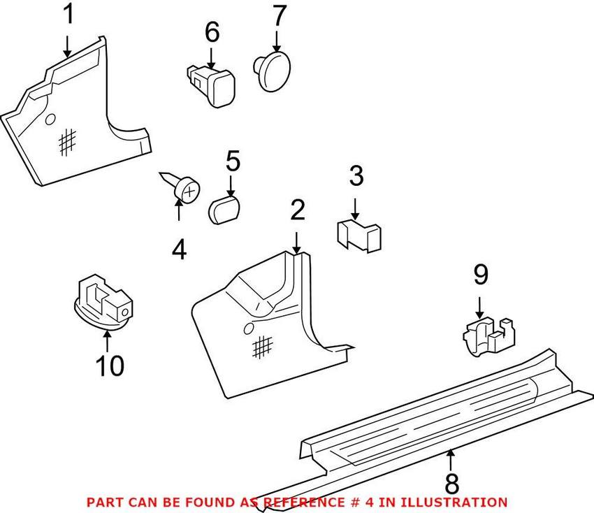 Mercedes Tail Light Screw 000000001527